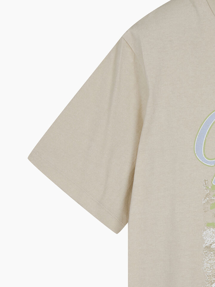 T-shirt over beige chiaro con stampa - sisley k  t shirt manica corta - Beige | Sisley K image number 4